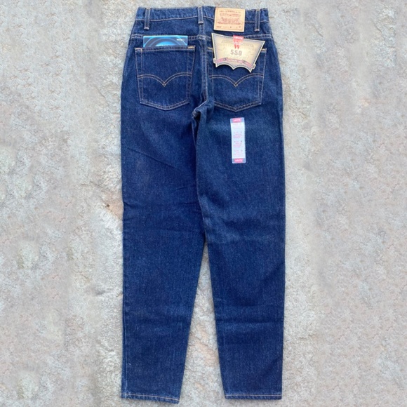 Deadstock NEW WITH TAG Vintage 1990's Levi's 550 Dark Blue Jeans - Picture 3 of 5